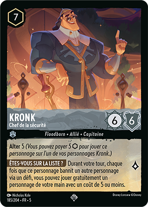 carte lorcana kronk chef de la sécurité